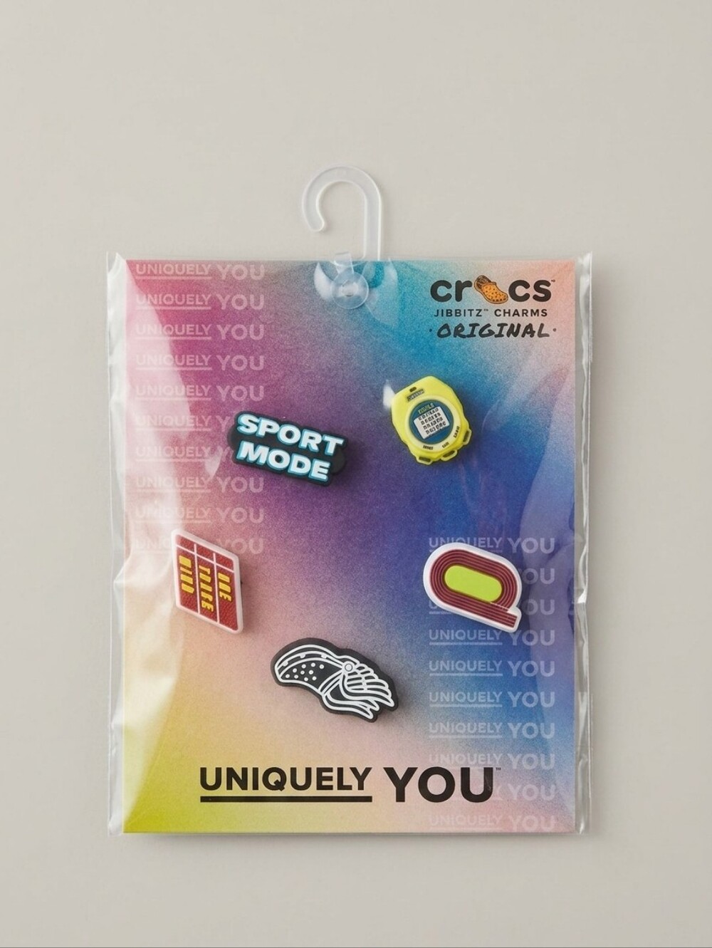 BNWT Crocs Jibbitz Charms Multi Color Running Track Stopwatch 5 Pack Sport Gift